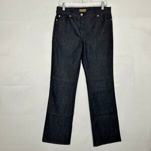 Peck & Peck Woman’s Jeans sz 8 Black Denim Boot Cut Mid-Rise Stretch Pants